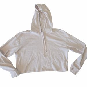 Divided Baby Pink Crop Cropped Hoodie Hooded Sweatshirt sz M